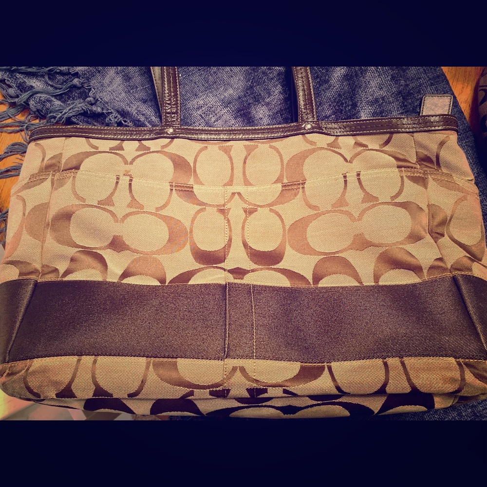 🌼Authentic Coach Signature Canvas Diaper Tote🌼